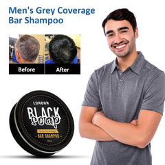 Black Soap Bar Shampoo for Men Hair and Beard Repair