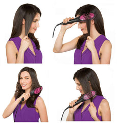 2 in 1 Hair Curler and Straightener Brush